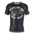 PRIDE OR DIE lone wolf RASHGUARD - BLACK